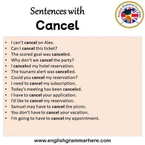 the sentence you may not cancel your trip